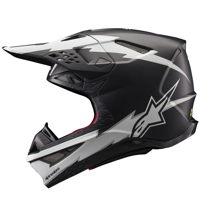 Alpinestars Supertech S-M10 Ampress motokrosa ķivere matēti melnā un baltā krāsā