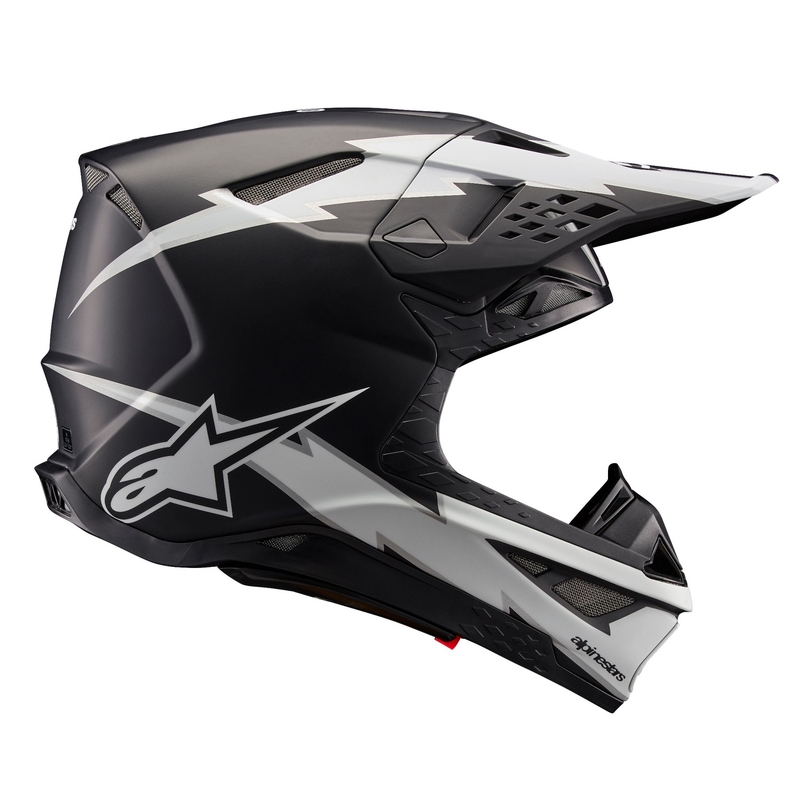 Alpinestars Supertech S-M10 Ampress motokrosa ķivere matēti melnā un baltā krāsā
