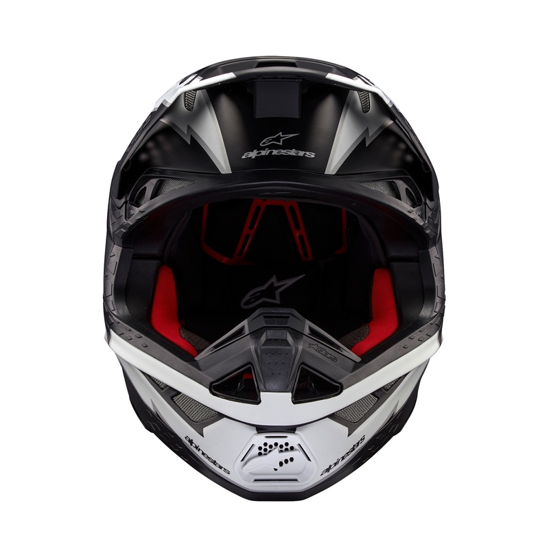 Alpinestars Supertech S-M10 Ampress motokrosa ķivere matēti melnā un baltā krāsā