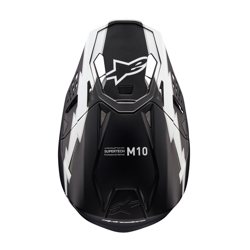 Alpinestars Supertech S-M10 Ampress motokrosa ķivere matēti melnā un baltā krāsā