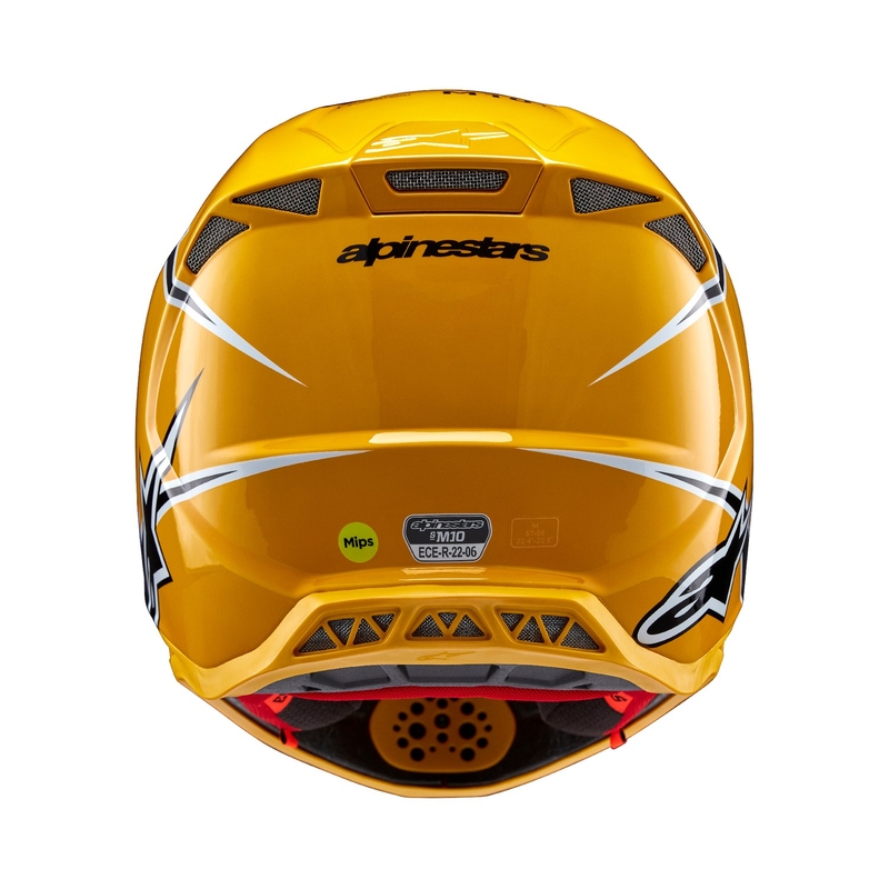 Alpinestars Supertech S-M10 Ampress motokrosa ķivere melnā un dzeltenā krāsā