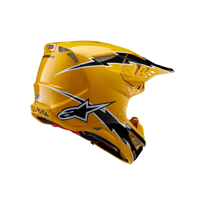 Alpinestars Supertech S-M10 Ampress motokrosa ķivere melnā un dzeltenā krāsā