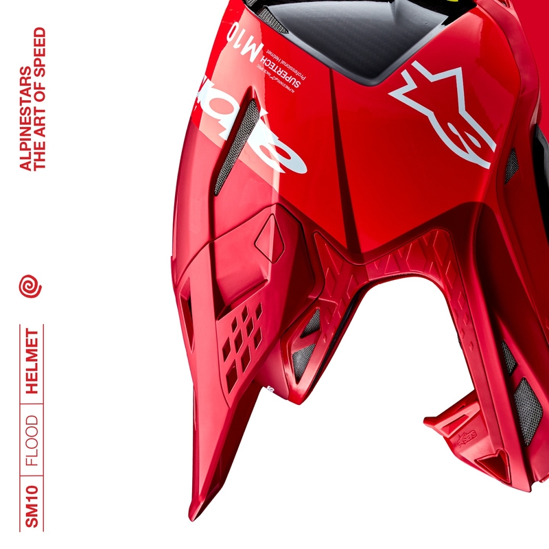 Alpinestars Supertech S-M10 Flood motokrosa ķivere matēta fluo sarkana
