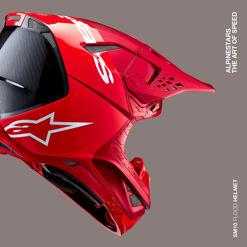 Alpinestars Supertech S-M10 Flood motokrosa ķivere matēta fluo sarkana