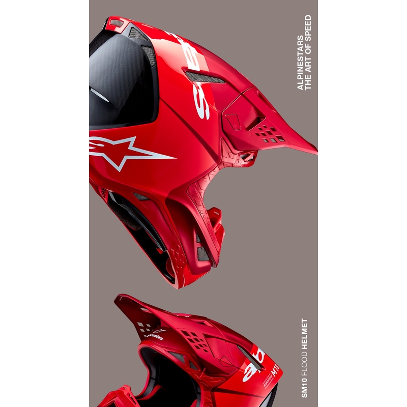 Alpinestars Supertech S-M10 Flood motokrosa ķivere matēta fluo sarkana