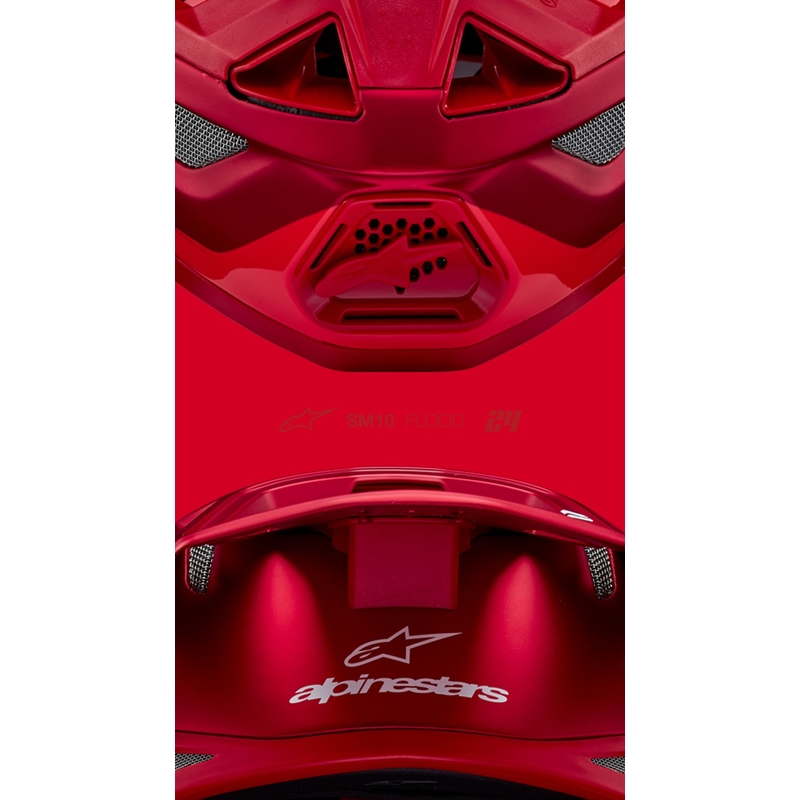 Alpinestars Supertech S-M10 Flood motokrosa ķivere matēta fluo sarkana