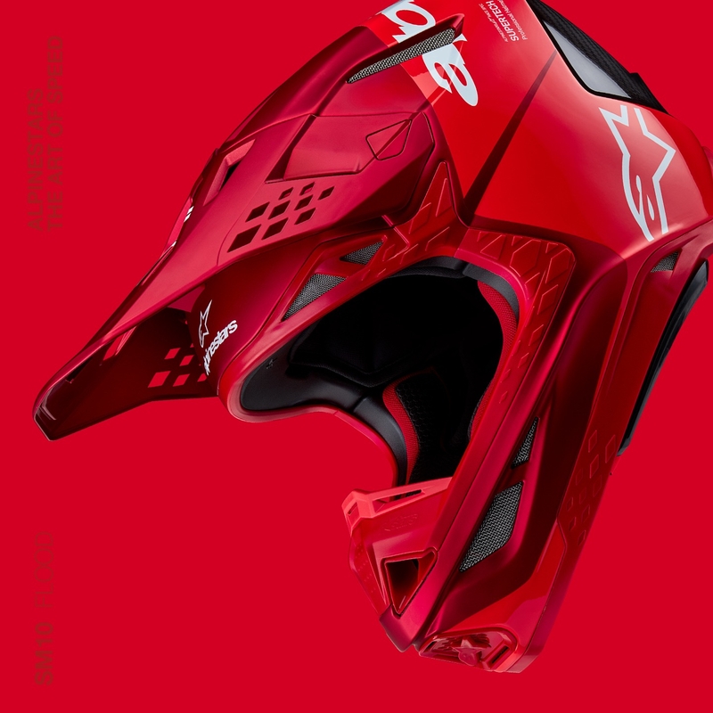 Alpinestars Supertech S-M10 Flood motokrosa ķivere matēta fluo sarkana