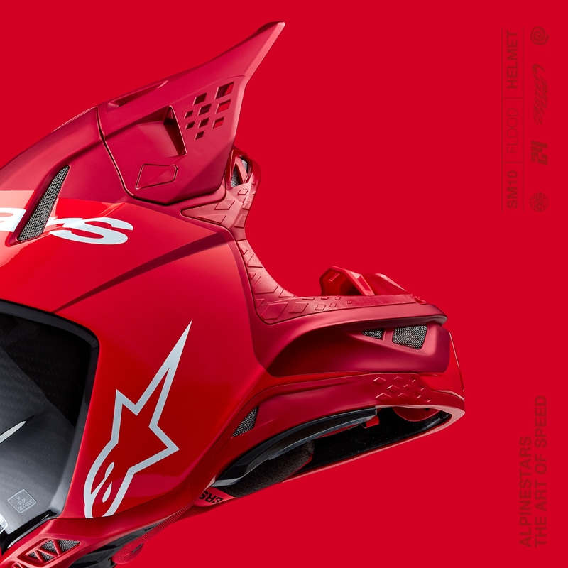 Alpinestars Supertech S-M10 Flood motokrosa ķivere matēta fluo sarkana