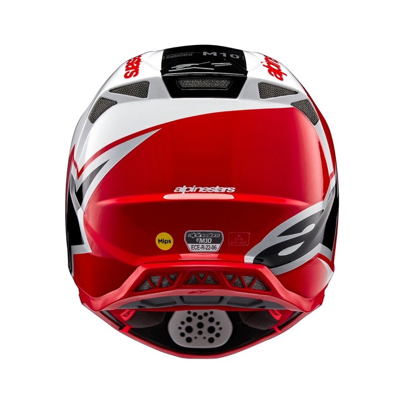 Alpinestars Supertech S-M10 Unite motokrosa ķivere sarkanā un baltā krāsā