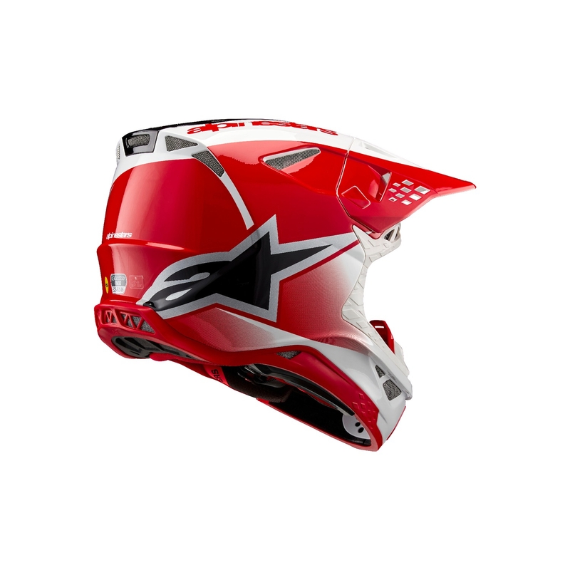 Alpinestars Supertech S-M10 Unite motokrosa ķivere sarkanā un baltā krāsā