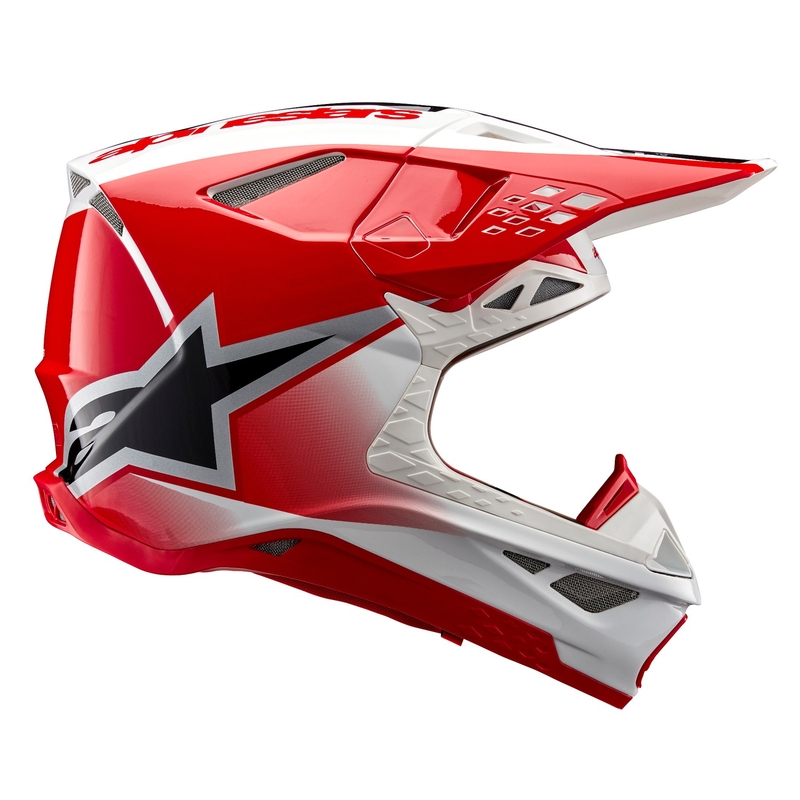 Alpinestars Supertech S-M10 Unite motokrosa ķivere sarkanā un baltā krāsā