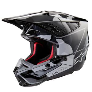Alpinestars S-M5 Rover 2 motokrosa ķivere melnā un sudraba krāsā