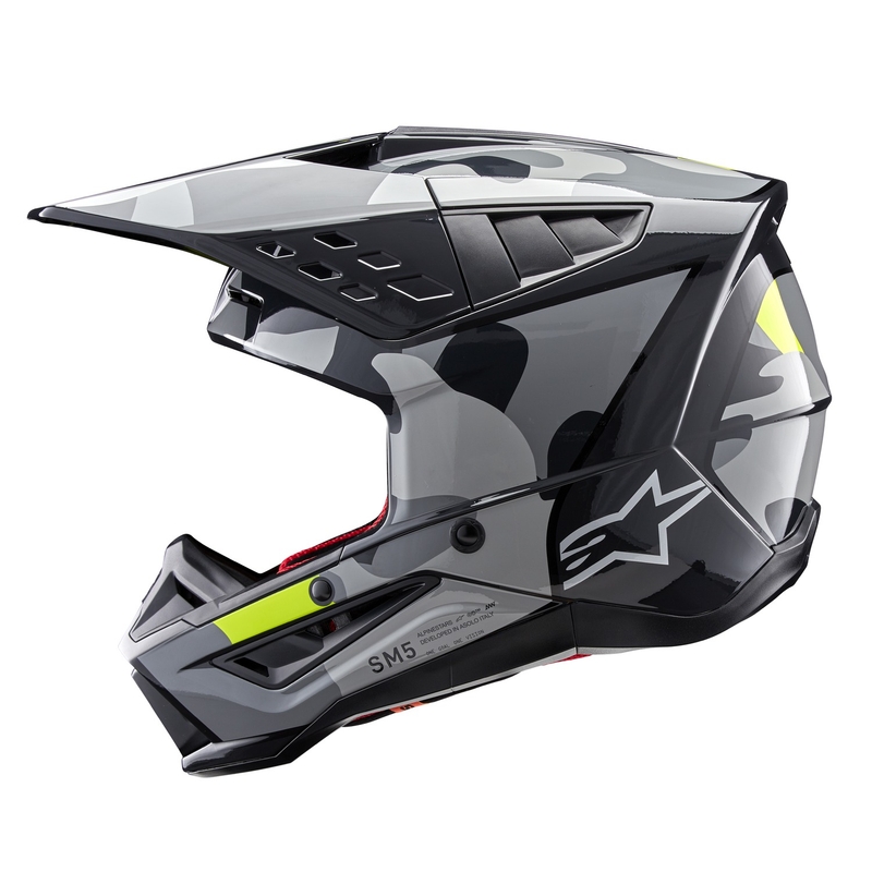 Alpinestars S-M5 Rover 2 motokrosa ķivere tumši pelēka-fluo dzeltena