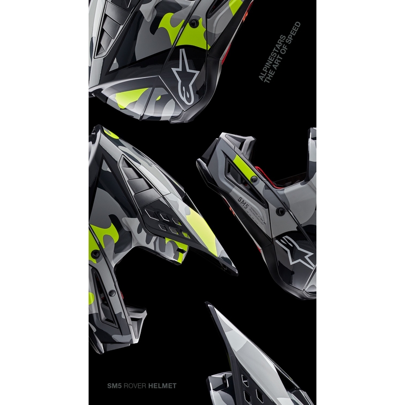 Alpinestars S-M5 Rover 2 motokrosa ķivere tumši pelēka-fluo dzeltena