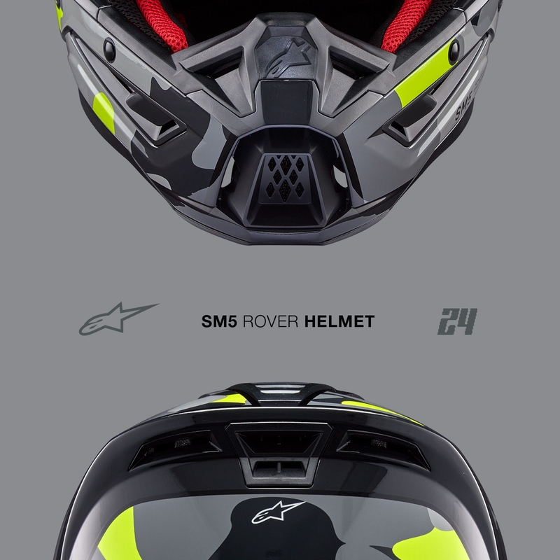 Alpinestars S-M5 Rover 2 motokrosa ķivere tumši pelēka-fluo dzeltena