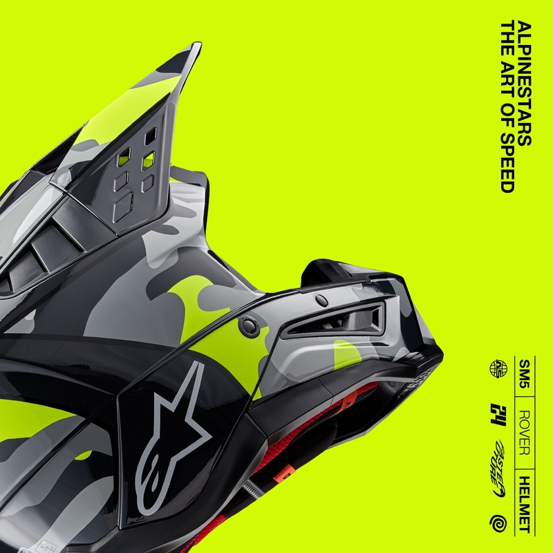 Alpinestars S-M5 Rover 2 motokrosa ķivere tumši pelēka-fluo dzeltena