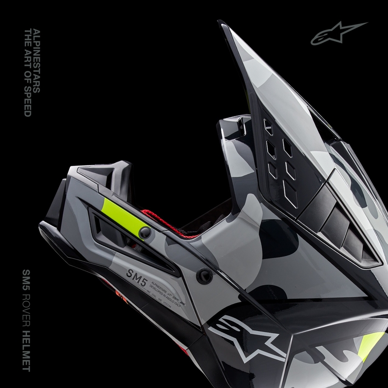 Alpinestars S-M5 Rover 2 motokrosa ķivere tumši pelēka-fluo dzeltena