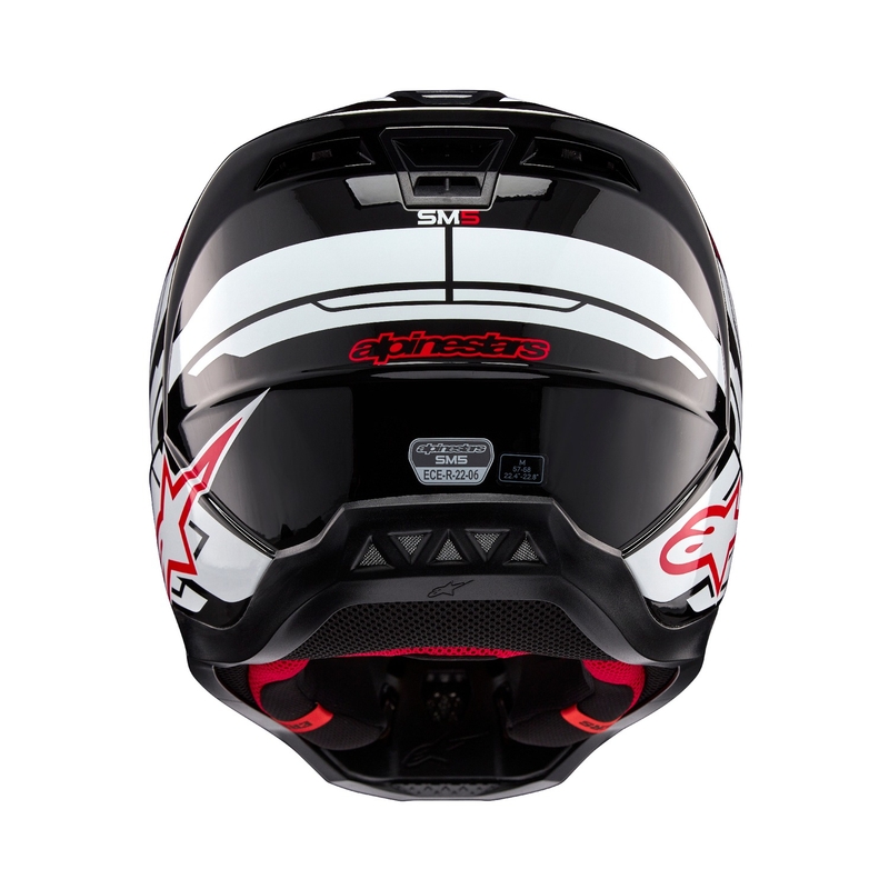 Alpinestars S-M5 Action 2 Black-White-Fluo Red motokrosa ķivere