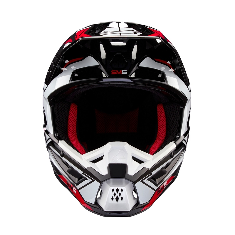 Alpinestars S-M5 Action 2 Black-White-Fluo Red motokrosa ķivere