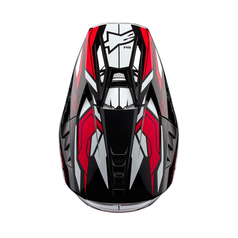 Alpinestars S-M5 Action 2 Black-White-Fluo Red motokrosa ķivere
