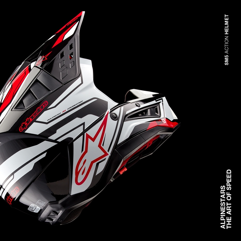 Alpinestars S-M5 Action 2 Black-White-Fluo Red motokrosa ķivere