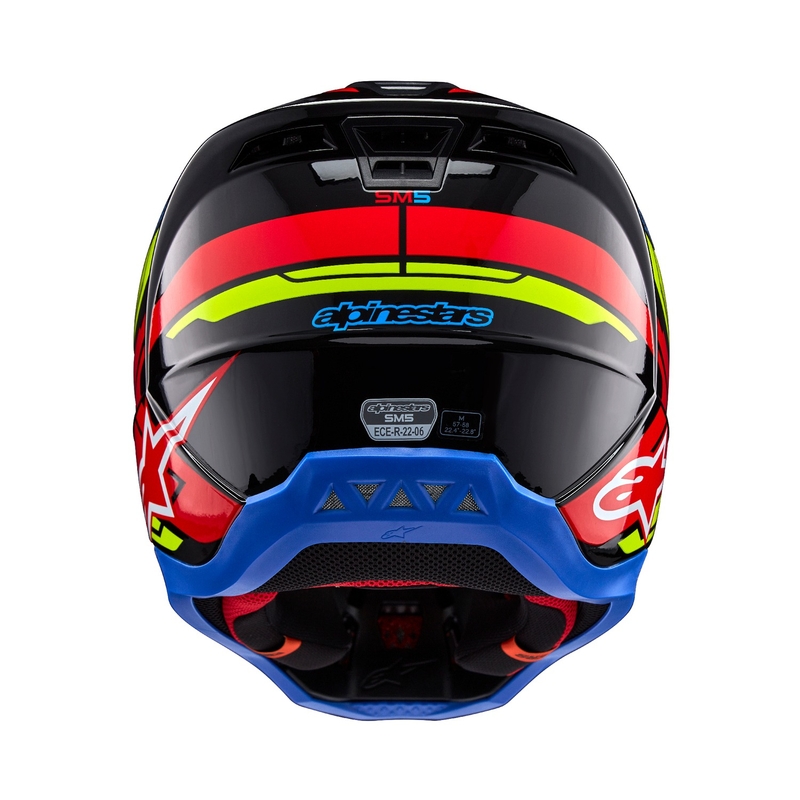 Alpinestars S-M5 Action 2 fluo dzeltena-fluo sarkana motokrosa ķivere