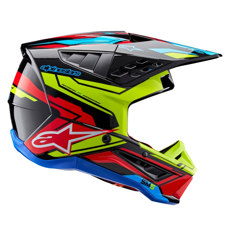 Alpinestars S-M5 Action 2 fluo dzeltena-fluo sarkana motokrosa ķivere