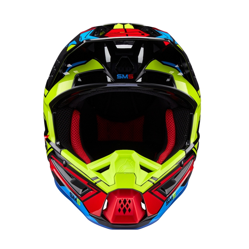 Alpinestars S-M5 Action 2 fluo dzeltena-fluo sarkana motokrosa ķivere