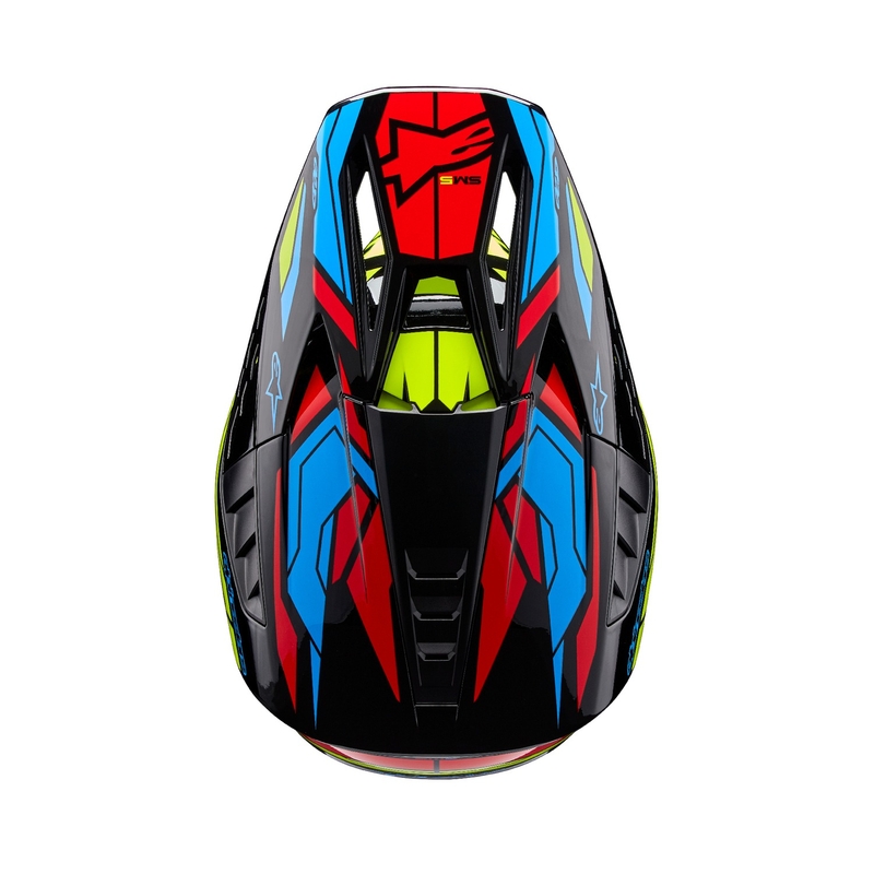 Alpinestars S-M5 Action 2 fluo dzeltena-fluo sarkana motokrosa ķivere