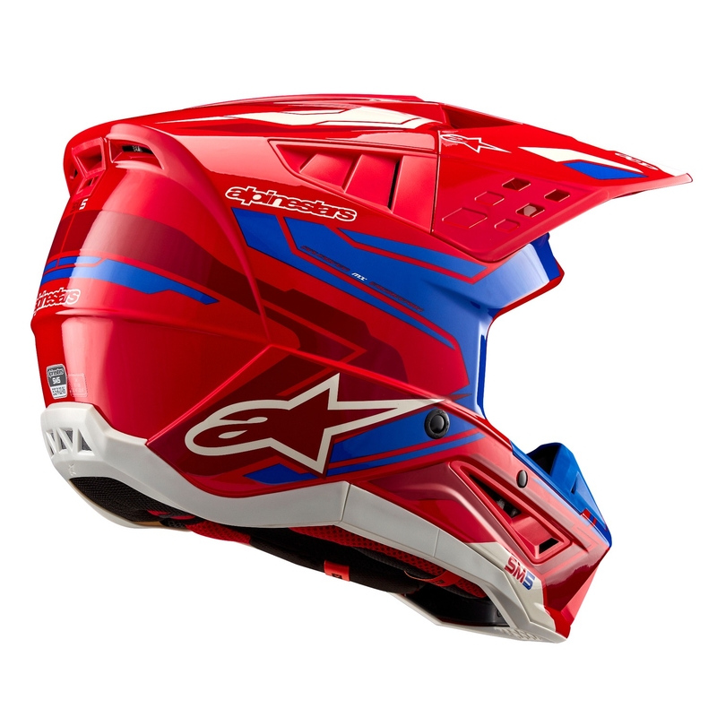 Alpinestars S-M5 Action 2 fluo sarkanzila motokrosa ķivere