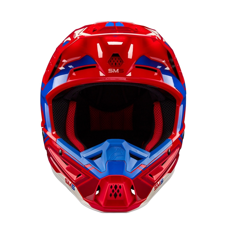 Alpinestars S-M5 Action 2 fluo sarkanzila motokrosa ķivere