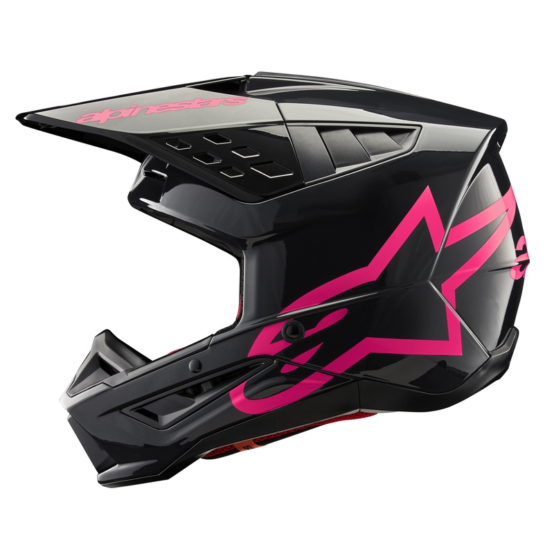 Alpinestars S-M5 Corp motokrosa ķivere melnā un rozā krāsā