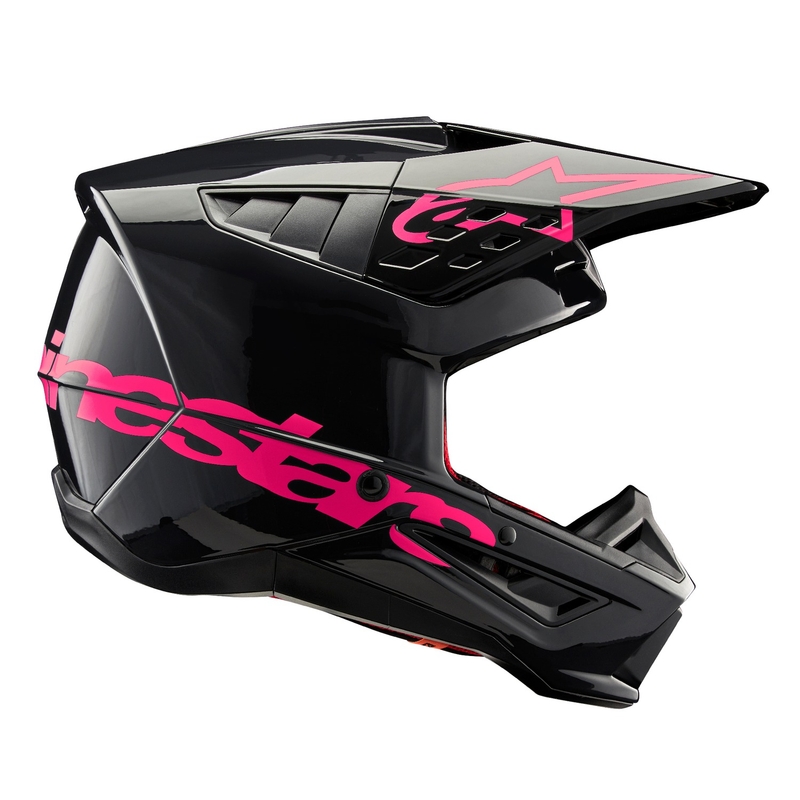 Alpinestars S-M5 Corp motokrosa ķivere melnā un rozā krāsā