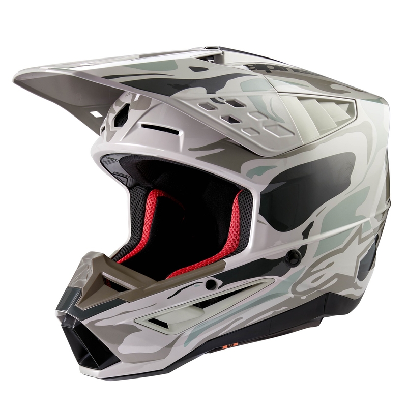 Alpinestars S-M5 Mineral pelēka-zaļa kamuflāžas motokrosa ķivere