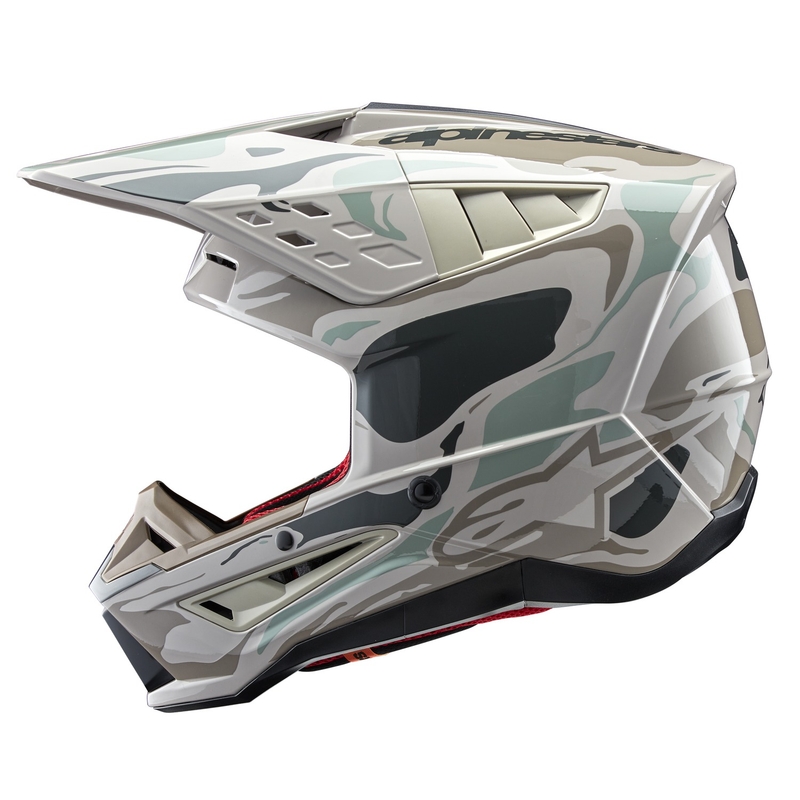 Alpinestars S-M5 Mineral pelēka-zaļa kamuflāžas motokrosa ķivere