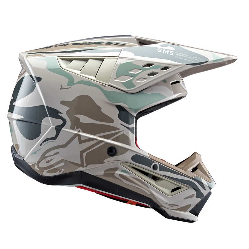 Alpinestars S-M5 Mineral pelēka-zaļa kamuflāžas motokrosa ķivere