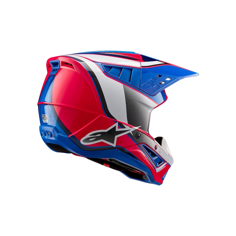 Alpinestars S-M5 Sail motokrosa ķivere balta-rozā-zilā krāsā