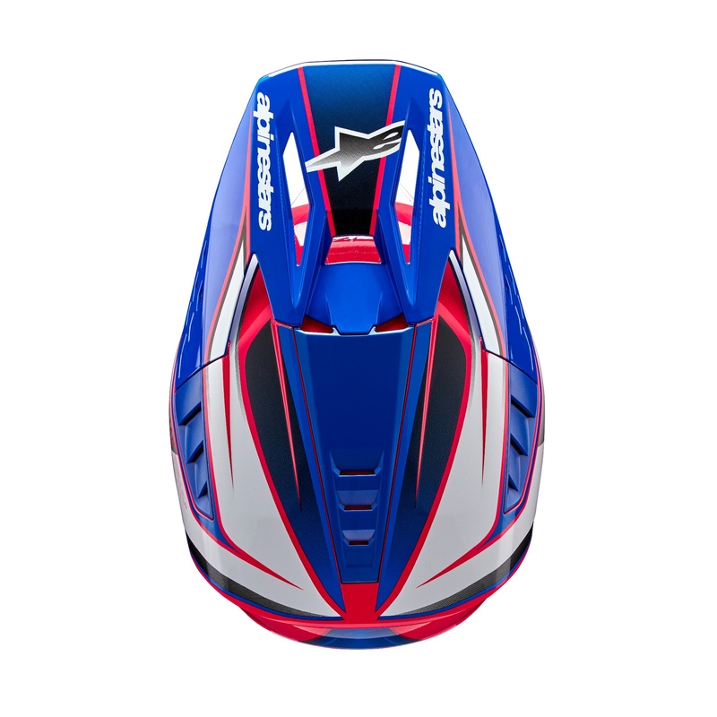 Alpinestars S-M5 Sail motokrosa ķivere balta-rozā-zilā krāsā