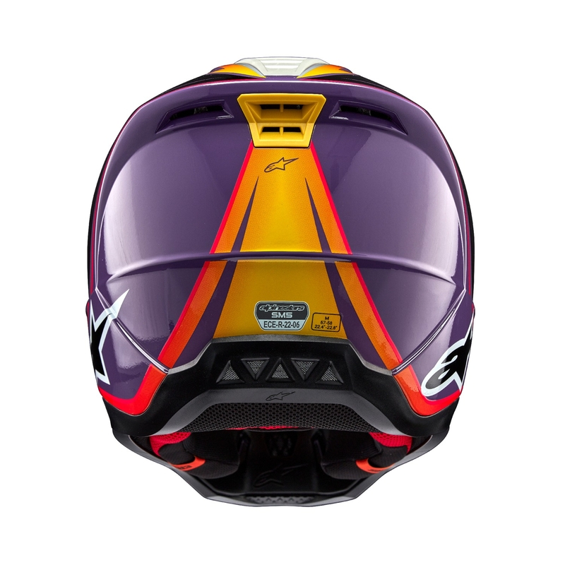 Alpinestars S-M5 Sail motokrosa ķivere violeti melna-sudraba krāsā