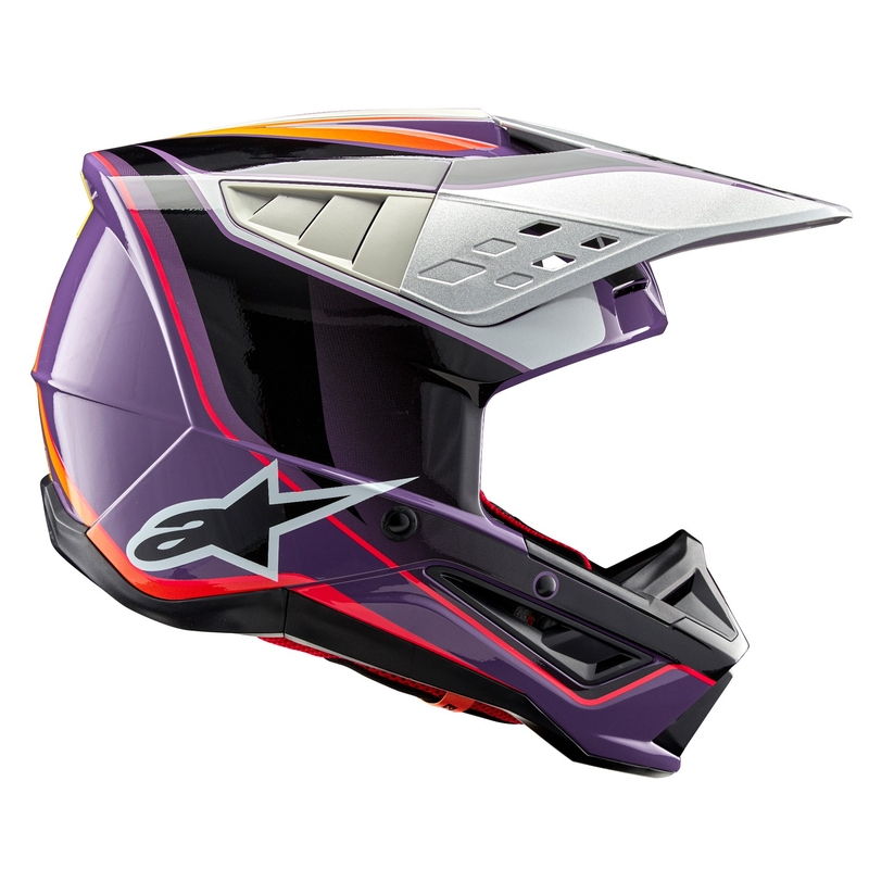 Alpinestars S-M5 Sail motokrosa ķivere violeti melna-sudraba krāsā