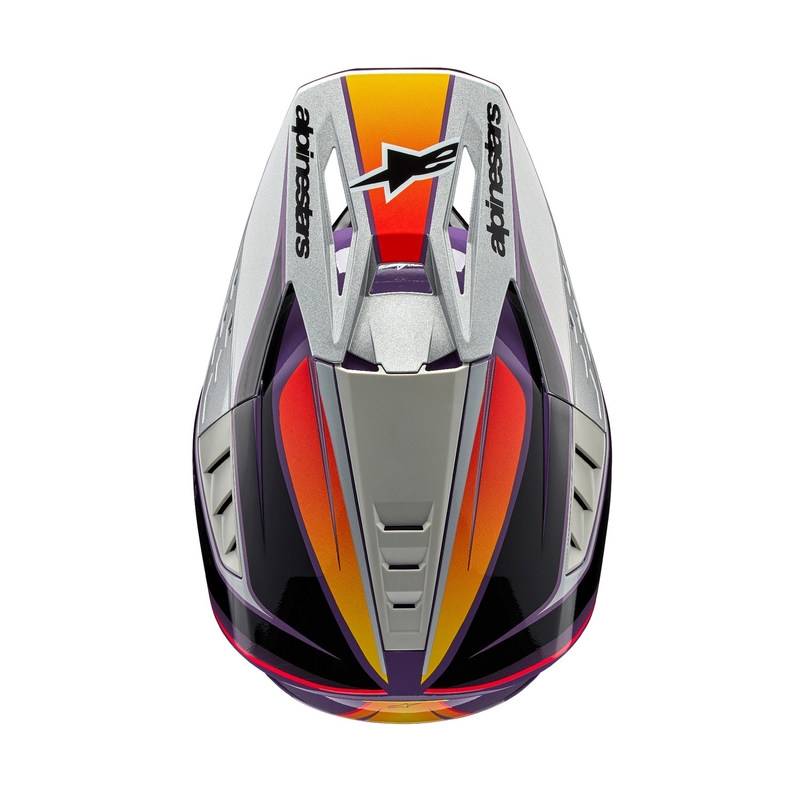 Alpinestars S-M5 Sail motokrosa ķivere violeti melna-sudraba krāsā