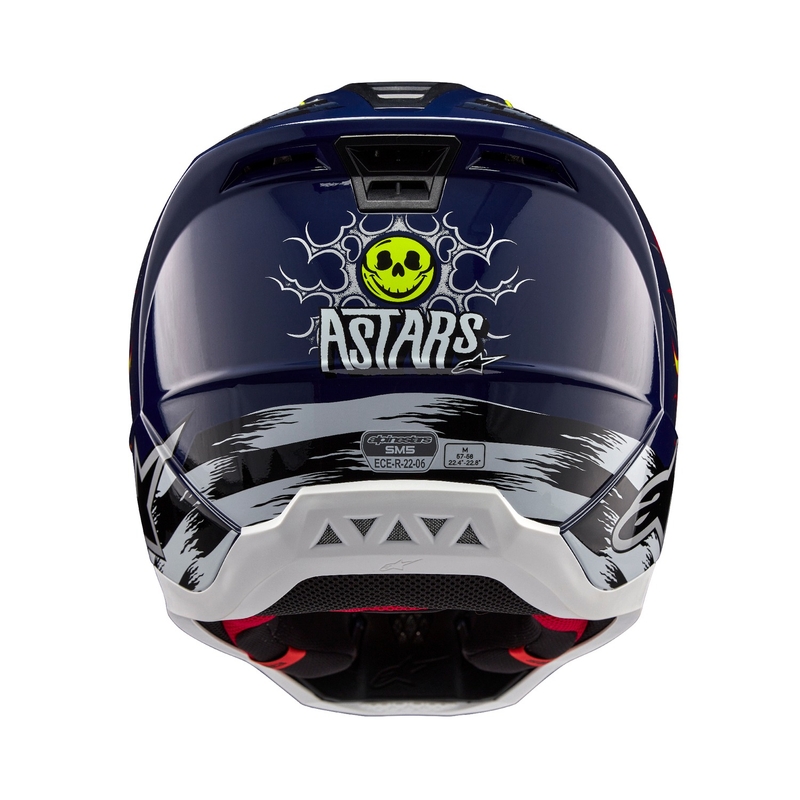 Alpinestars S-M5 Rash motokrosa ķivere zili-fluo dzeltena