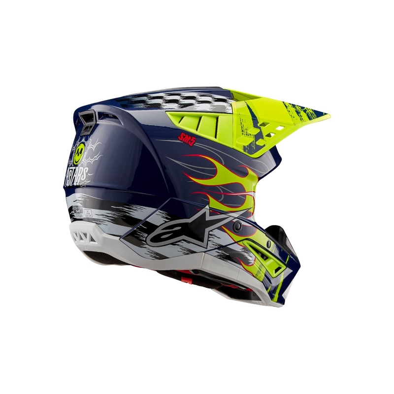 Alpinestars S-M5 Rash motokrosa ķivere zili-fluo dzeltena