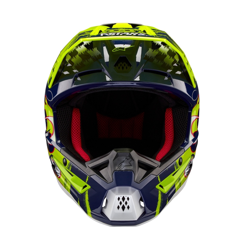 Alpinestars S-M5 Rash motokrosa ķivere zili-fluo dzeltena