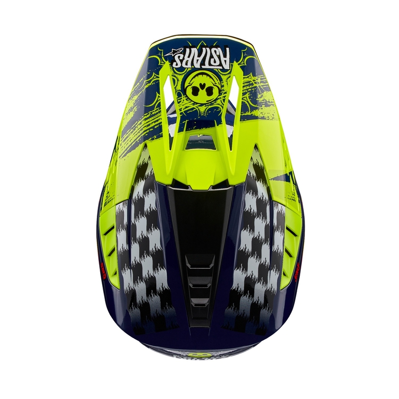 Alpinestars S-M5 Rash motokrosa ķivere zili-fluo dzeltena