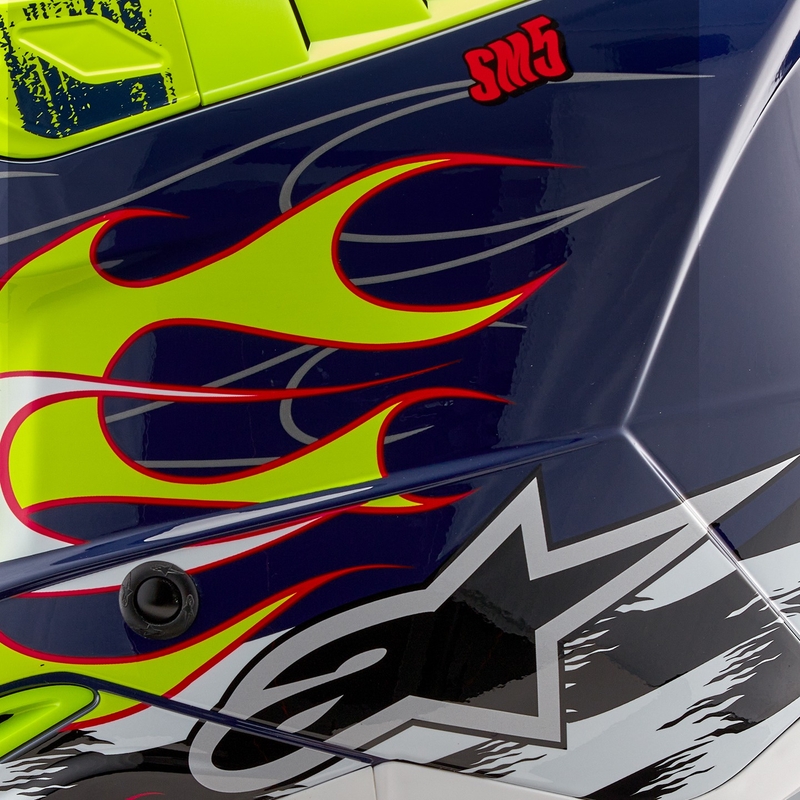 Alpinestars S-M5 Rash motokrosa ķivere zili-fluo dzeltena