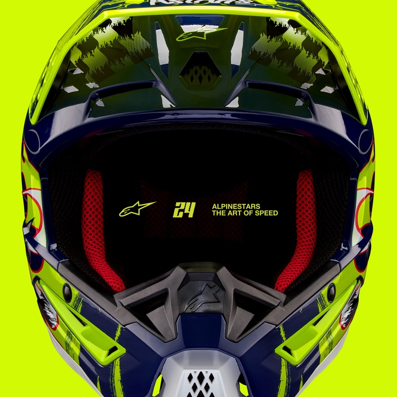 Alpinestars S-M5 Rash motokrosa ķivere zili-fluo dzeltena