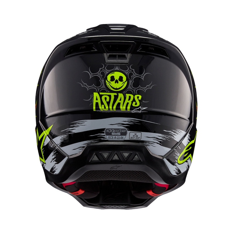 Alpinestars S-M5 Rash pelēka-fluo sarkana motokrosa ķivere