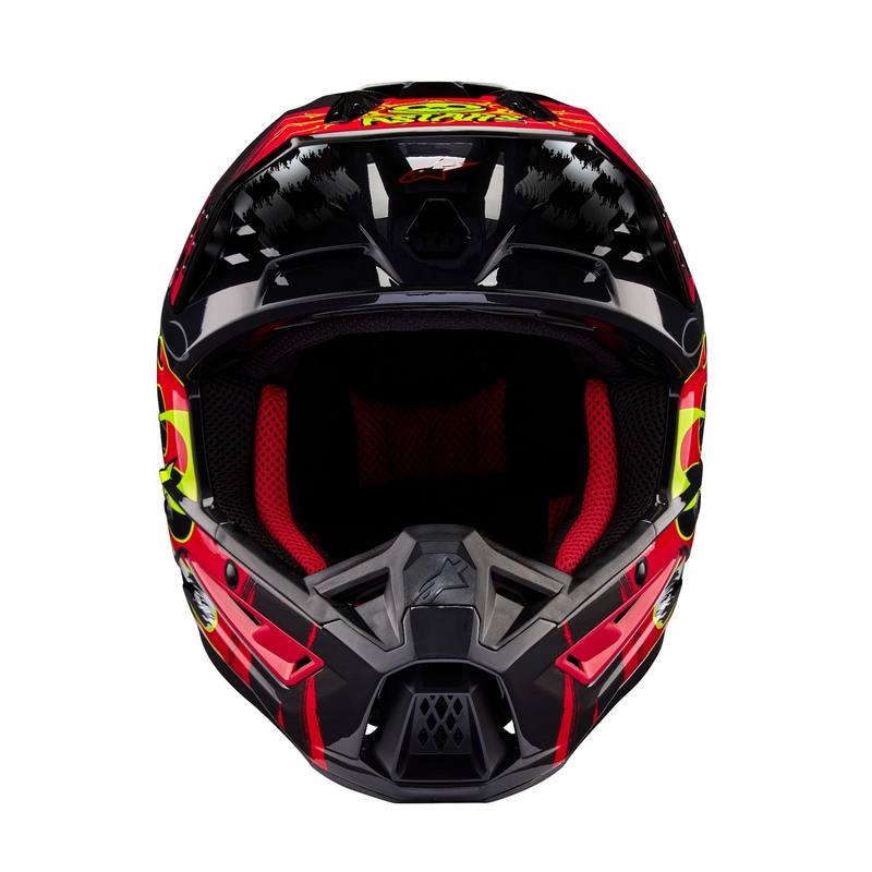 Alpinestars S-M5 Rash pelēka-fluo sarkana motokrosa ķivere