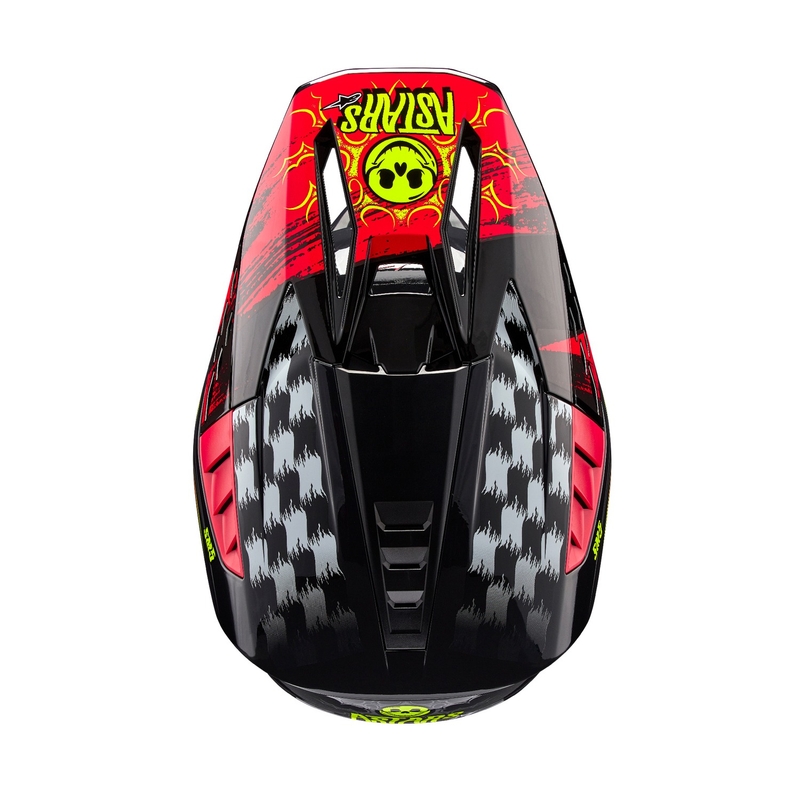 Alpinestars S-M5 Rash pelēka-fluo sarkana motokrosa ķivere